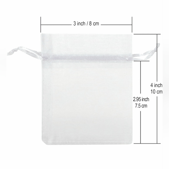 ⭐️5 for 20⭐️ 10 White Drawstring Organza Bags 3x4 - Picture 1 of 10